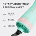 Compact 4-in-1 travel hair dryer with dual voltage, rotary adjustment, and 2 speed & 3 heat settings. Verified by CuratCart.