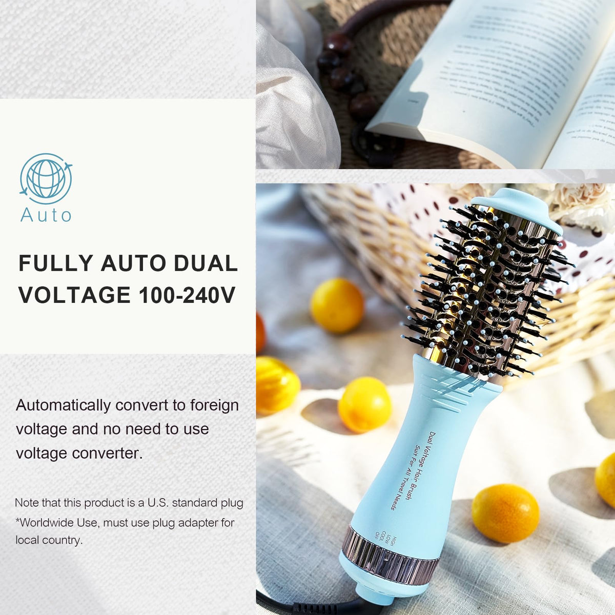 Fully auto dual voltage hair dryer, ideal for travel. Available online for easy ordering in India.