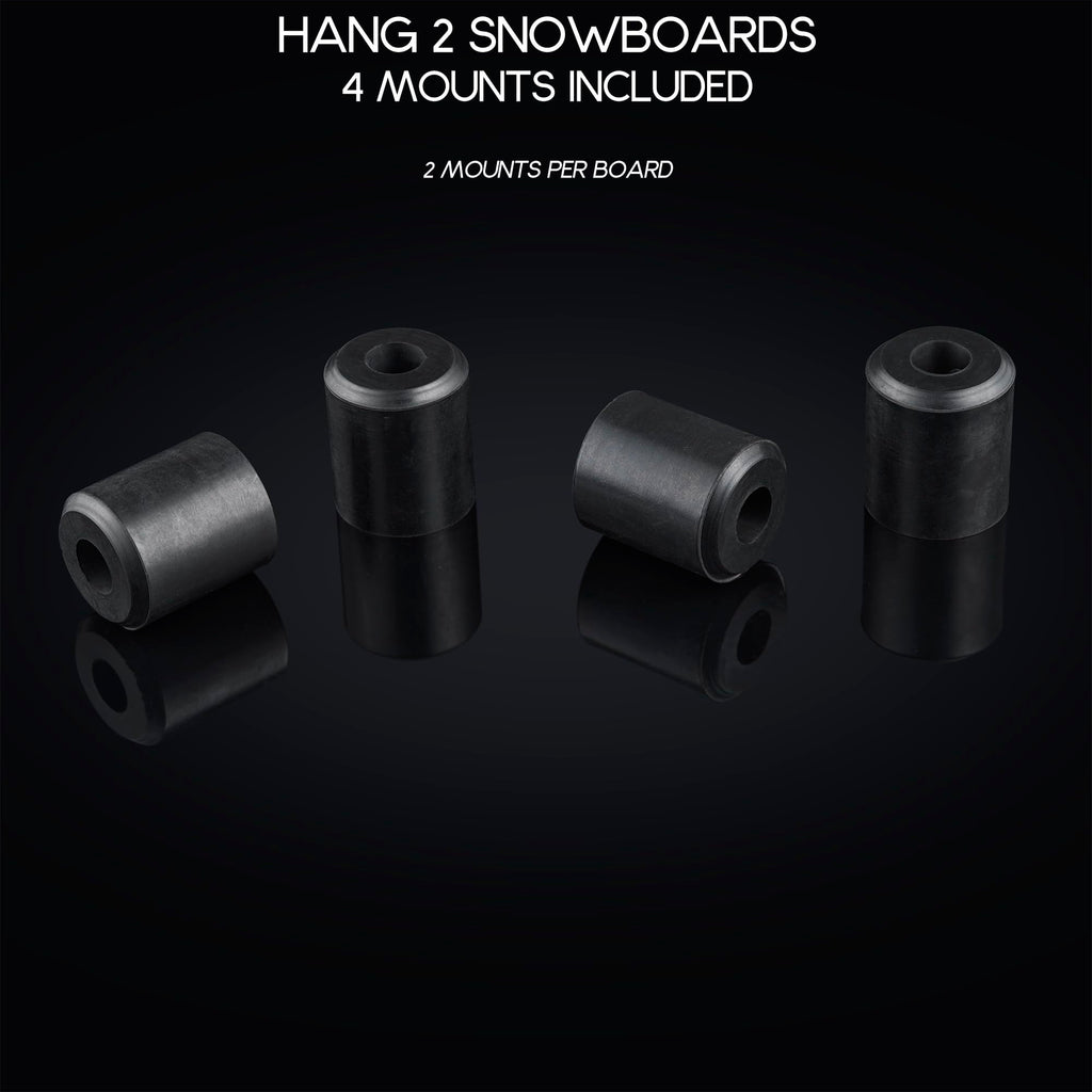 High-quality snowboard wall mount storage from Curat Cart, designed to securely hang 2 snowboards with 4 durable mounts included.