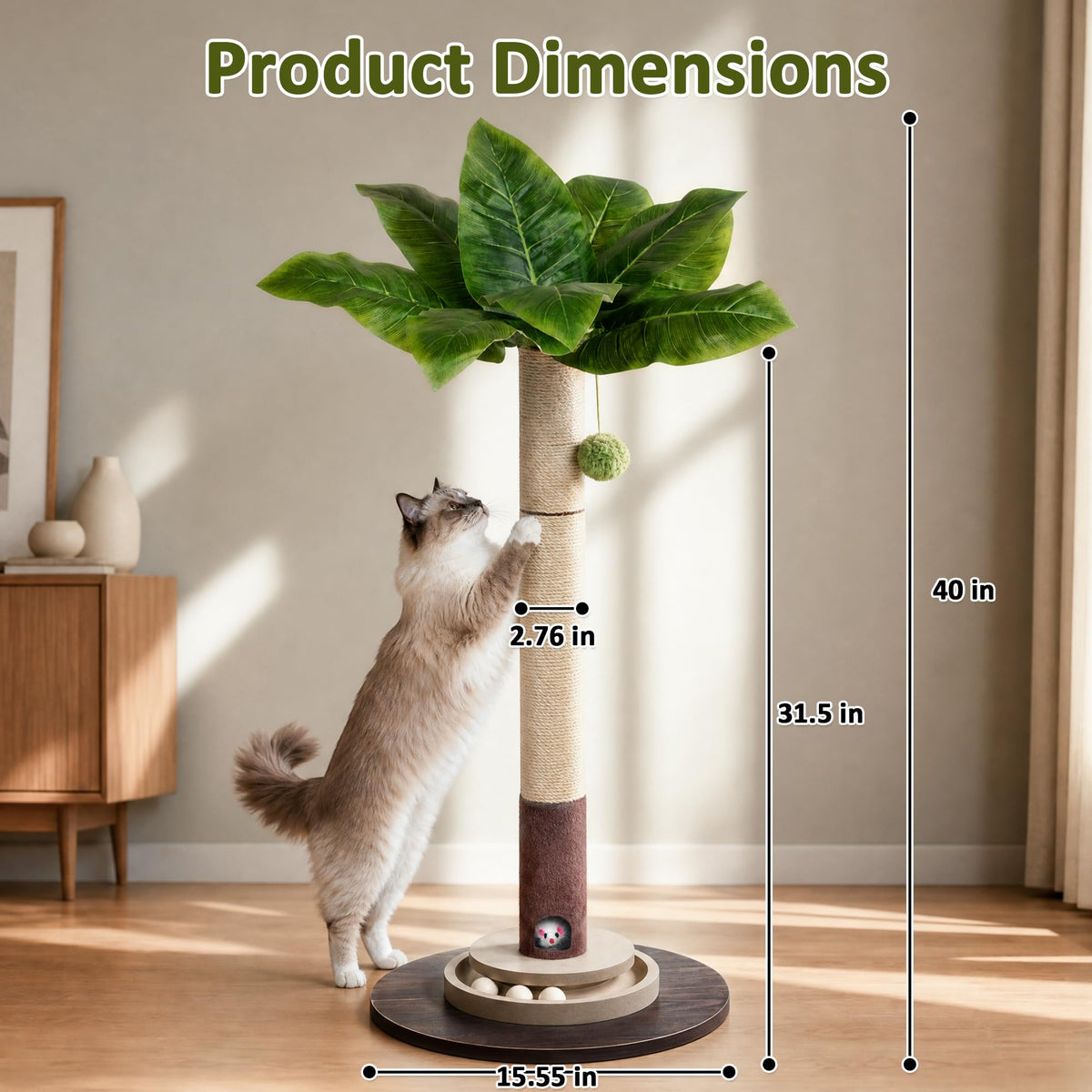 Elevate your cat's playtime with this Cat Scratching Post Natural Sisal Rope, exclusively at Curat Cart. Perfect for active felines.