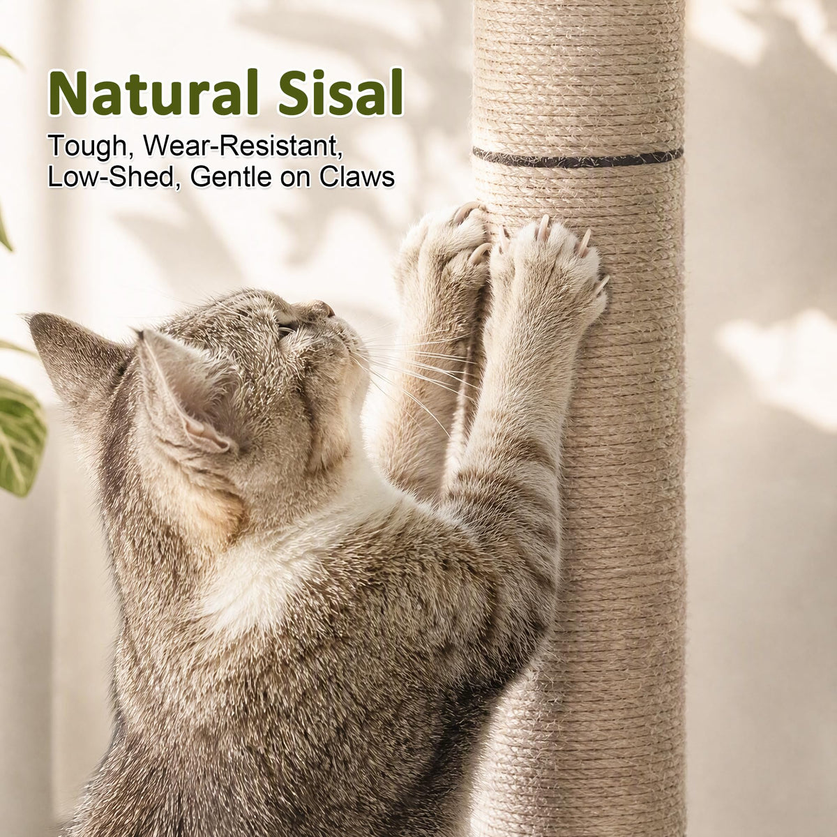 Luxury Cat Scratching Post Natural Sisal Rope, specially curated by Curat Cart for durability and gentle claw care.