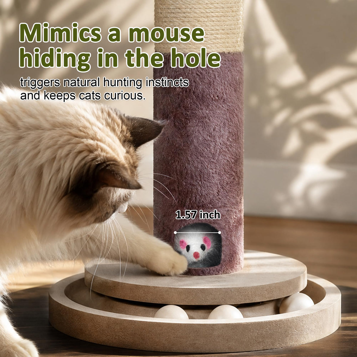 Enhance playtime with the Cat Scratching Post Natural Sisal Rope from Curat Cart, designed to engage your cat's instincts. Perfect for daily use.
