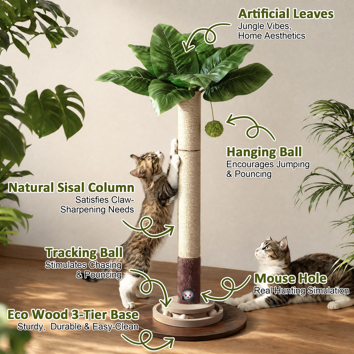Natural Sisal Rope Cat Scratching Post from Curat Cart, 100% Authentic, available in India. Perfect for claw care and playtime.