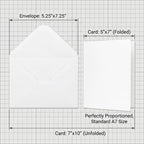 Blank white cards and envelopes, perfect for invitations or notes. Available at Curat Cart for your creative needs.