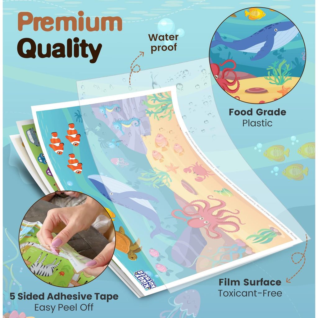 Waterproof Disposable Placemats for Kids, made with food-grade plastic, available at Curat Cart. Trustworthy and toxin-free.