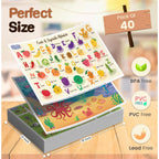 Colorful waterproof disposable placemats for kids, featuring vibrant graphics. Pack of 40 from Curat Cart, BPA and PVC free.