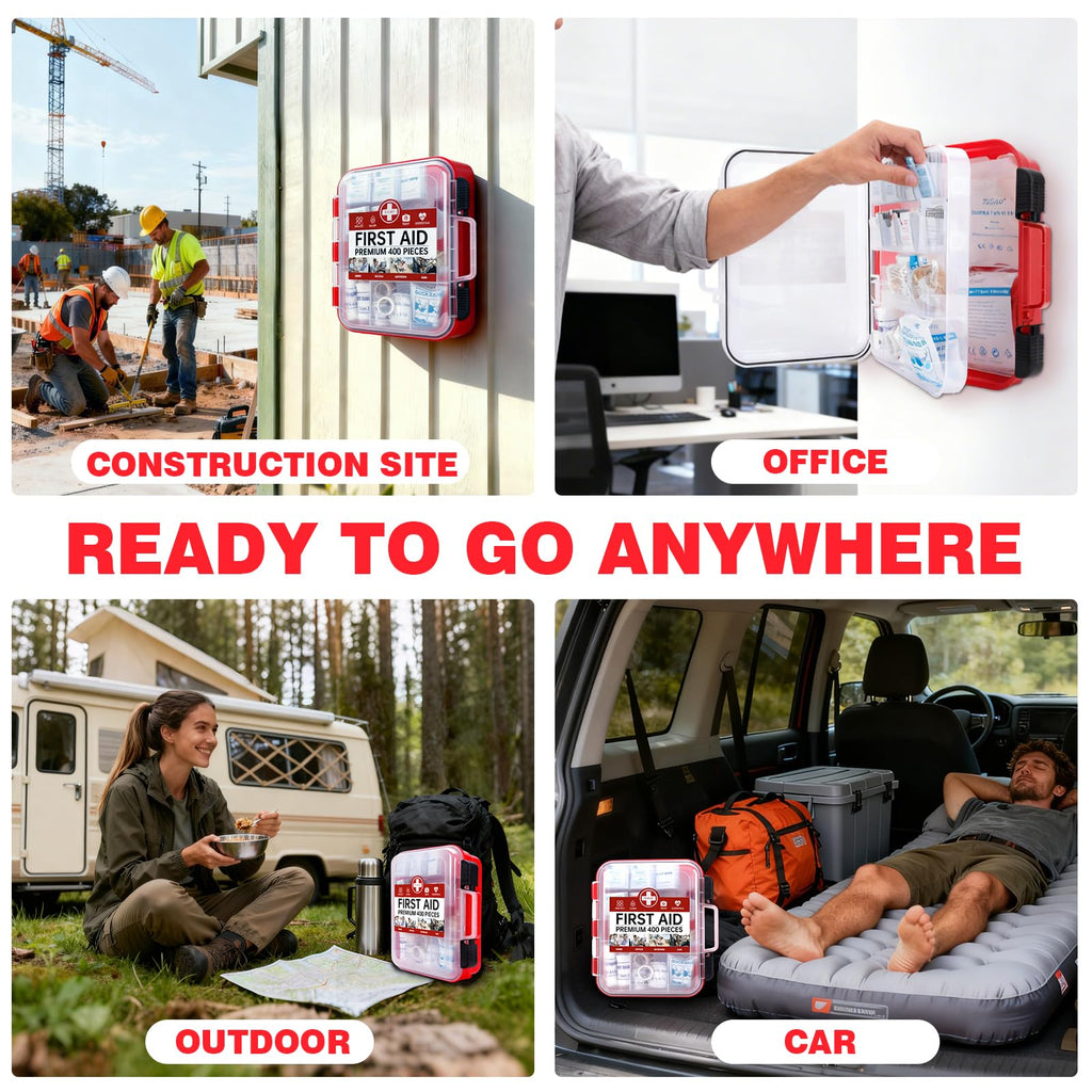 All-Purpose First Aid Kit suitable for construction, office, outdoor, and car use. 100% Authentic, available at Curat Cart in India.