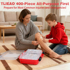 Premium imported TLIEAO 400-Piece All-Purpose First Aid Kit for common injuries and emergencies, available at Curat Cart.