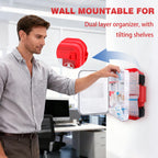 Experience safety with Curat Cart's All-Purpose First Aid Kit, a dual-layer wall-mountable organizer for emergencies.