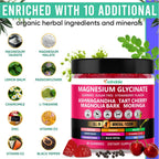 Adndale Magnesium Glycinate 400 mg Gummies with Ashwagandha, Magnesium Malate & Taurate, Tart Cherry, Magnolia Bark, Lemon Balm, Passionflower, Chamomile, L-Theanine, Zinc, Vitamin K2 & D3. 180CT