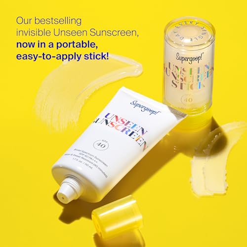 Buy now Supergoop! Unseen Sunscreen Stick - SPF 40 - Clear & Invisible Sun Protection - Broad Spectrum Face Sunscreen - Glides Over Makeup - Natural Finish - For All Skin Types - 0.7 fl oz at indiglob india
