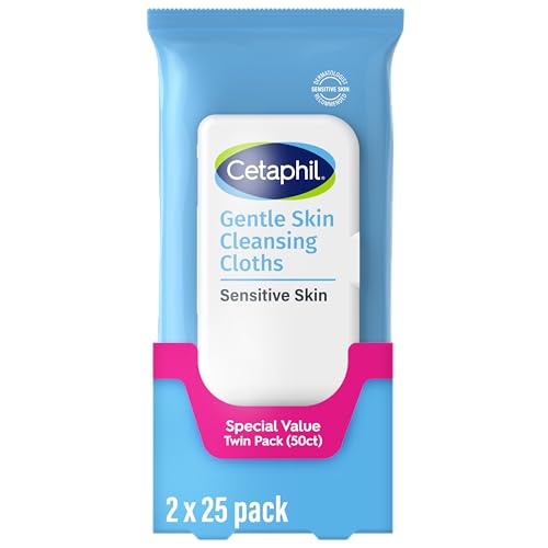 Buy now Cetaphil Gentle Makeup Removing Face Wipes, Daily Cleansing Facial Towelettes Gently Remove Makeup, Fragrance and Alcohol Free, 25 Count at indiglob india