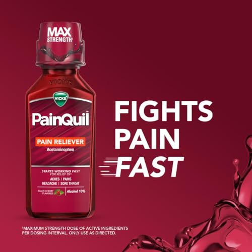 Buy now Vicks PainQuil Pain Relief Acetaminophen 1000mg Max StrengthÆ’?Â­ Adult Pain Reliever Liquid 12oz, Backache Headache Relief, 1 Daytime Pain Reliever at indiglob india