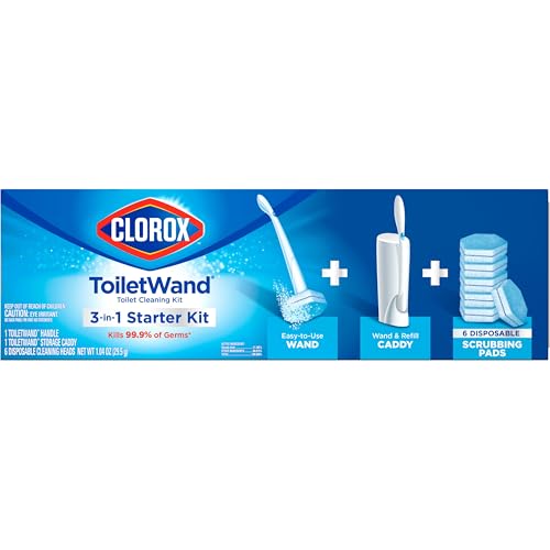Buy now CLOROX ToiletWand Toilet Bowl Cleaner- Toilet Brush, Storage Caddy and 16 Disinfecting Refill Heads at indiglob india
