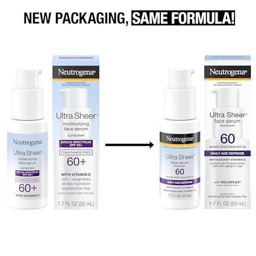 Buy now Neutrogena Ultra Sheer Face Sunscreen with Vitamin E & SPF 60, Sunscreen for Face with Broad Spectrum UVA/UVB Protection, Fragrance-Free, Oxybenzone-Free, Water-Resistant (80 minutes), 1.7 Fl Oz at indiglob india