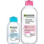 Buy now Garnier Micellar Cleansing Water, For All Skin Types, 13.5 fl oz + Micellar Cleansing Water, For Waterproof Makeup, 3.4 fl oz at indiglob india
