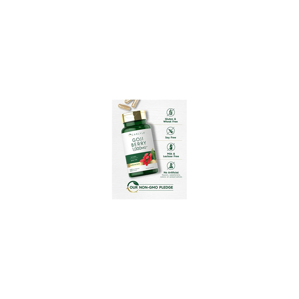 Buy now Carlyle Goji Berry | 120 Capsules | Concentrated Extract from Wolfberry Plant | Non-GMO, Gluten Free at indiglob india