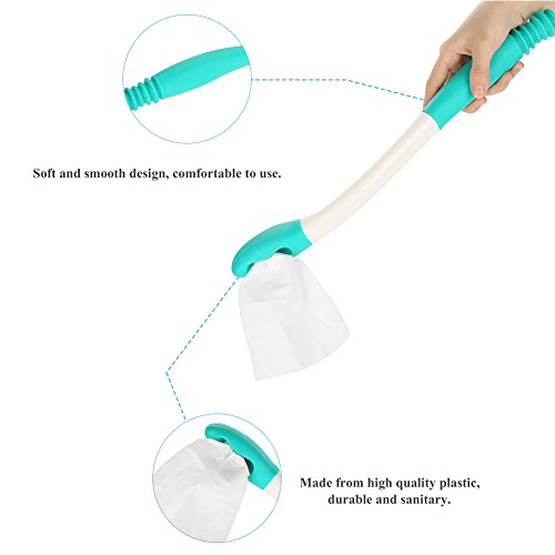 Buy now Bottom Bum Wiper, 15.7" Long Handle Toilet Aids Tools, Reach Comfort Bottom Wiper Holder Toilet Paper Tissue Grip Self Wipe Aid Helper Pre-Moistened Wipes at indiglob india