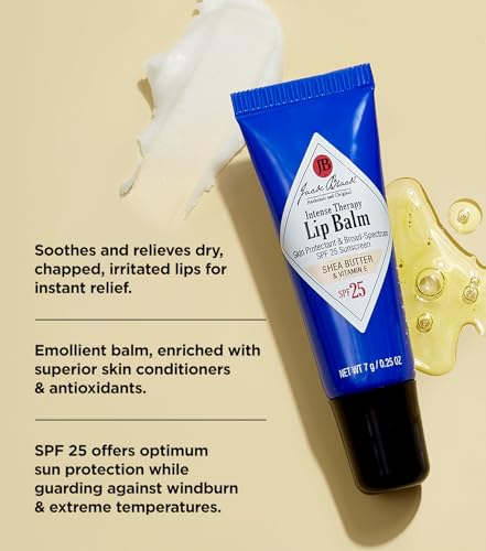 Buy now Jack Black Intense Therapy Lip Balm, 0.25-Oz. â€“ Natural Mint & Shea Butter, SPF 25 Sun Protection, Lip Moisturizer, Hydrating Lip Balm with SPF, Long Lasting Treatment at indiglob india