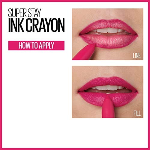 Buy now Maybelline SuperStay Ink Crayon Matte Longwear Lipstick With Built-in Sharpener, Forget The Rules, 0.04 Ounce at indiglob india