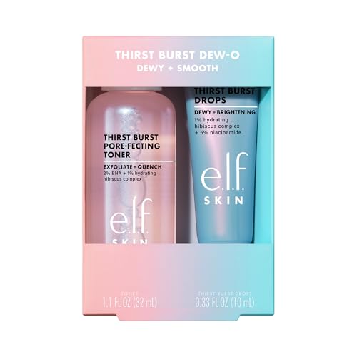 Buy now e.l.f. SKIN Thirst Burst Dew-O, Travel-Sized Skincare Set, Exfoliating Facial Toner & Hydrating Serum Drops, Gives Skin A Dewy, Bouncy Glow, Vegan & Cruelty-Free at indiglob india