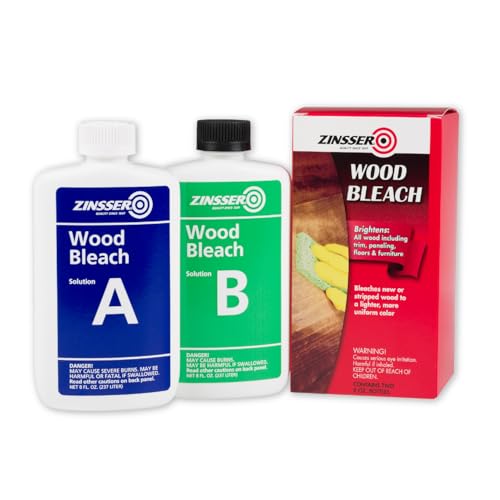 Buy now Zinsser Wood Bleach Kit | Lighten Furniture, Floors, Cabinets, Trim | Removes Red Tone | 2-Step Brightening System | 2-Step 8 fl. oz. Kit (16 fl. oz. Total) at indiglob india