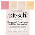 Buy now Kitsch Shampoo and Conditioner Set - 4pc Sampler Bars with Rice Water Shampoo and Conditioner, Castor Oil Shampoo & Coconut Oil Conditioner - Bottle-Free Beauty for Hair Growth, Repair & Moisture at indiglob india