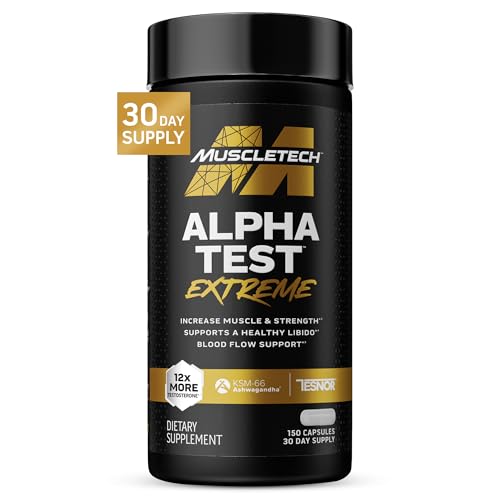 Buy now MuscleTech Testosterone Booster for Men, AlphaTest (150 Capsules) - Workout Testosterone Supplement for Men - Sports Nutrition Testosterone Booster for Endurance, Strength & Muscle Builder at indiglob india