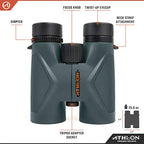 Buy now Athlon Optics 8x42 Midas UHD Gray Binoculars with ED Glass for Adults and Kids, High-Powered Binoculars for Hunting, Birdwatching, and More at indiglob india
