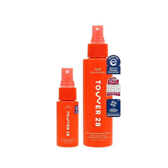 Buy now Tower 28 SOS Daily Rescue Facial Spray - Hypochlorous Acid Spray to Help Reduce Redness, Calm Irritation + Alleviate Flare-Ups - Purifying Travel Size Face Toner - Everyday Skin Care Essential (1 oz) at indiglob india