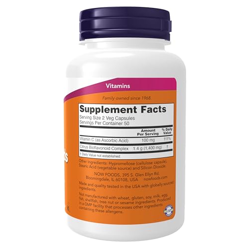 Buy now NOW Supplements, Citrus Bioflavonoids 700mg, Supports Immune System*, Cell Defense*, 100 Capsules at indiglob india