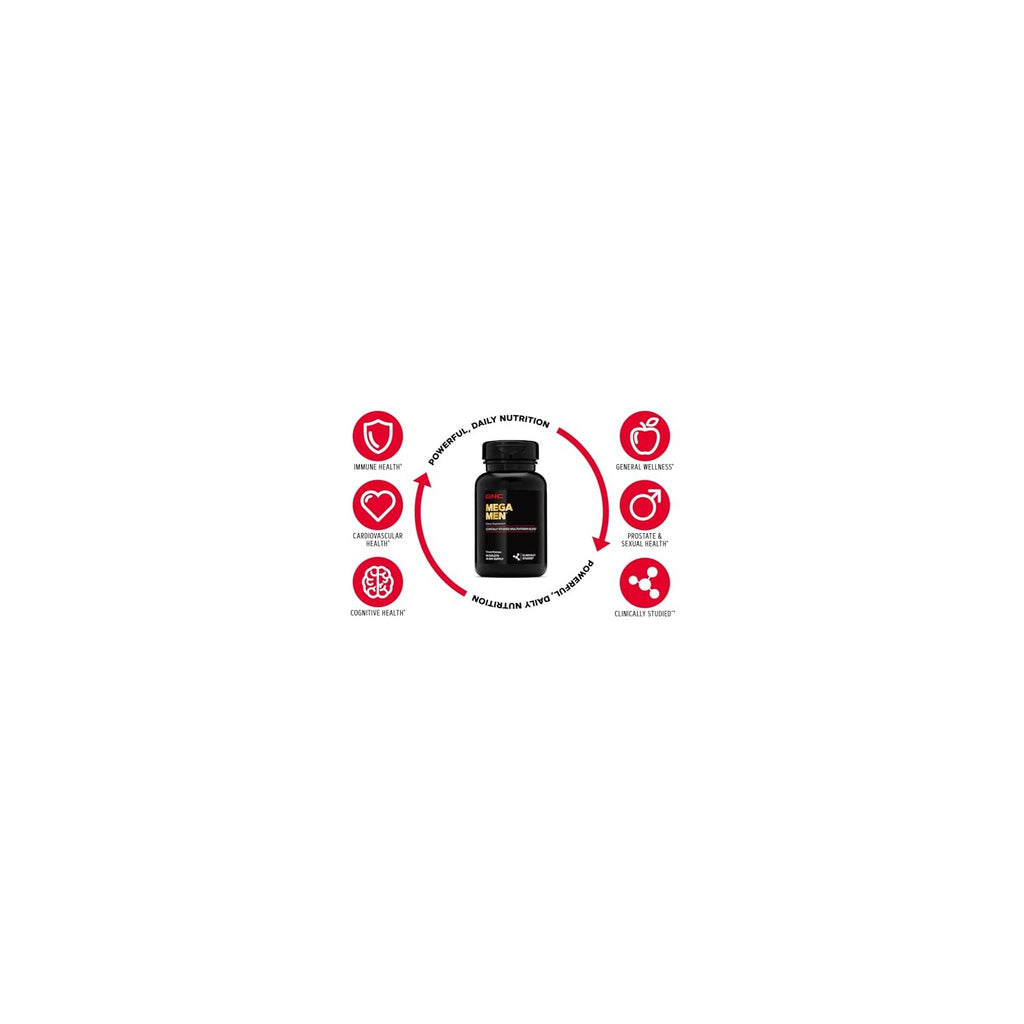 Buy now GNC Mega Men Multivitamin Caplets, Clinically Proven to Feel Better, Immune Support, Energy Support, Antioxidants, B Vitamins, Vitamin D-3, Timed Release, 90 Count, 45 Day Supply at indiglob india
