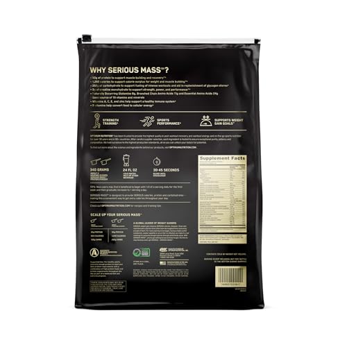 Buy now Optimum Nutrition Serious Mass, Weight Gainer Protein Powder, Mass Gainer, Vitamin C and Zinc for Immune Support, Creatine, Strawberry, 12 Pound (Packaging May Vary) at indiglob india
