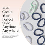Buy now Kitsch Black Hair Ties No Damage - Strong, Stretchy Hair Bands | Soft Nylon Ponytail Holders, Snag-Free Rubber Bands, Perfect for Updos & Braids | Ideal Gifts for Women - Black, 6pcs at indiglob india