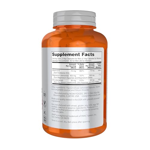 Buy now NOW Foods Sports Nutrition, ZMA (Zinc, Magnesium and Vitamin B-6), Enhanced Absorption, Sports Recovery*, 180 Capsules at indiglob india