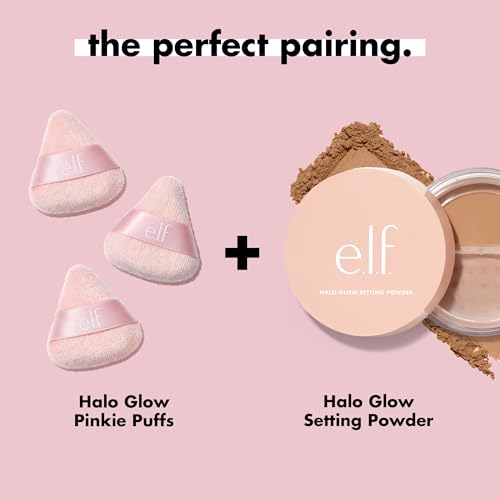 Buy now e.l.f. Halo Glow Pinkie Puffs, Finger-sized, Mini Puff For Applying Loose & Pressed Powders, Soft, Reusable & Washable, Vegan & Cruelty-Free, Set of 3 at indiglob india