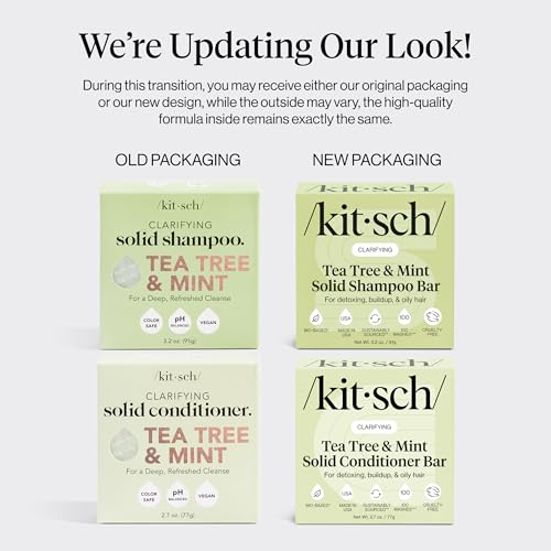 Buy now Kitsch Clarifying Tea Tree Shampoo and Conditioner Set â€“ Shampoo & Conditioner Bar for Women and Men, Scalp & Oil Control Hair Care â€“ Free of Paraben, Sulfate & Silicone â€“ Made in USA - 2 pcs at indiglob india