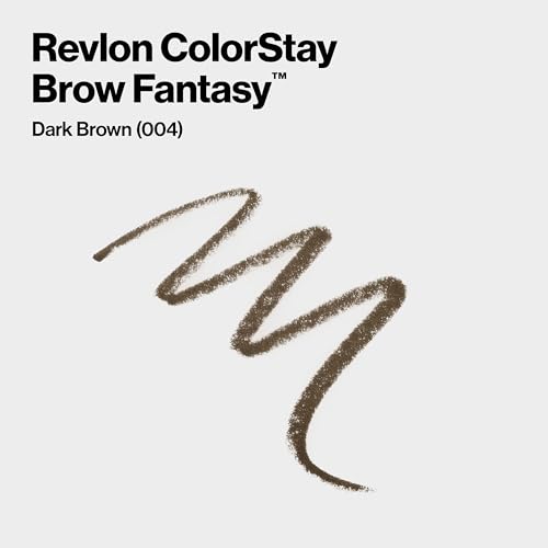 Buy now Revlon ColorStay Brow Fantasy, All In One Eyebrow Powder Pencil with Shaping Clear Gel, Gel Infused with Panthenol, Smudge-proof, 16HR Visibly Full Brows, 004 Dark Brown at indiglob india