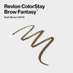 Buy now Revlon ColorStay Brow Fantasy, All In One Eyebrow Powder Pencil with Shaping Clear Gel, Gel Infused with Panthenol, Smudge-proof, 16HR Visibly Full Brows, 004 Dark Brown at indiglob india