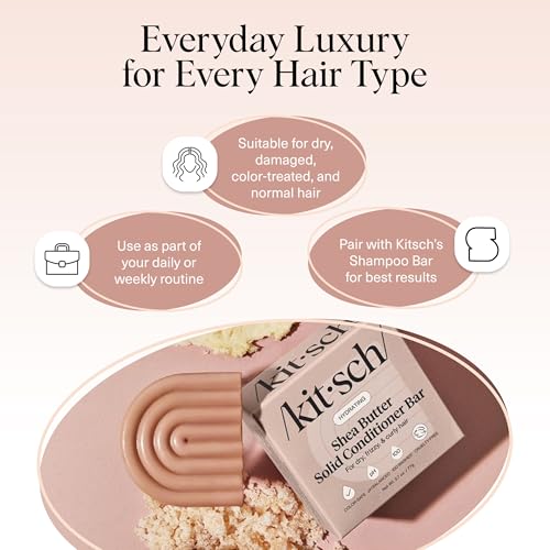 Buy now Kitsch Shea Butter Conditioner Bar Æ’?? Shea Moisture Conditioner for Soft, Hydrated Hair Æ’?? Solid Hair Conditioner for Hair Care Æ’?? Paraben, Sulfate & Silicone-Free, Vegan, Made in USA - 2.7 oz at indiglob india
