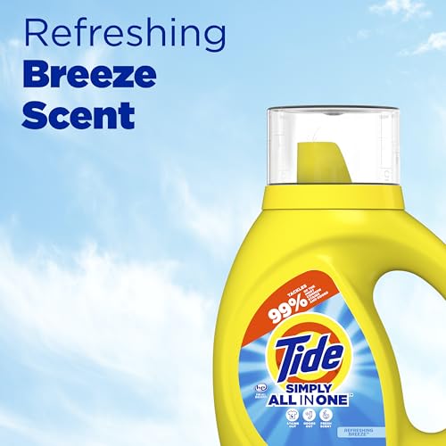 Buy now Tide Simply All-In-One Liquid Laundry Detergent, Refreshing Breeze Scent, 6 Loads, 10 fl oz at indiglob india