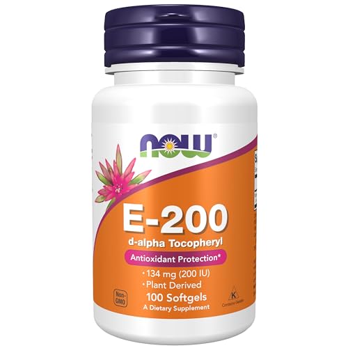Buy now NOW Foods Supplements, Vitamin E-200 IU, D-Alpha Tocopheryl, Antioxidant Protection*, 100 Softgels at indiglob india