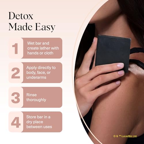 Buy now Kitsch Charcoal Soap Body Wash Bar x Star Wars Darth Æ’?? Detoxifying Bar Soap w/Activated Charcoal Æ’?? Gently Removes Excess Oil & Impurities, Clears Pores, Firms & Moisturizes Skin Æ’?? Made in USA - 4 oz at indiglob india
