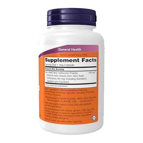 Buy now NOW Foods Supplements, Soy Isoflavones, 60 mg (Plant Compounds Particularly Concentrated in Soybeans, like Genistein, Daidzein and Glycitein), 120 Veg Capsules at indiglob india