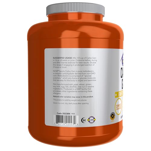 Buy now NOW Foods Sports Nutrition, Carbo Gain Powder (Maltodextrin), Rapid Absorption, Energy Production, 8-Pound at indiglob india