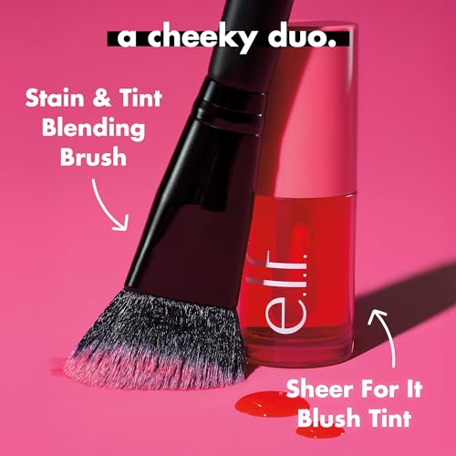Buy now e.l.f. Stain & Tint Blending Brush, Liquid Blush Brush For Blending & Creating An Even Finish, Made With Synthetic Bristles, Vegan & Cruelty-Free at indiglob india