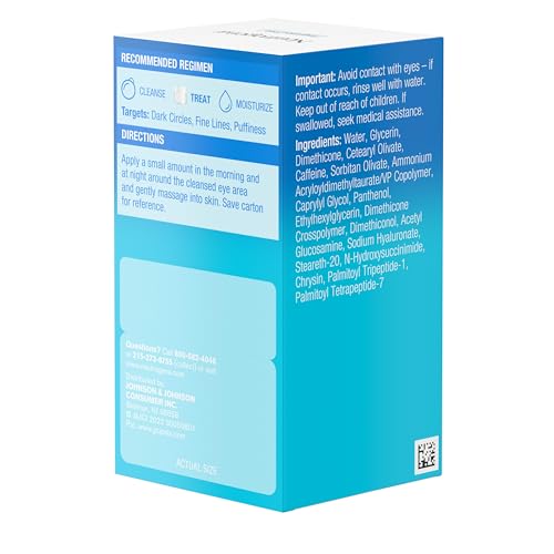 Buy now Neutrogena Hydro Boost + Eye Cream for Dark Circles & Puffiness, Under Eye Cream with Caffeine, Hyaluronic Acid and Peptides, Fragrance Free, 0.5 oz at indiglob india