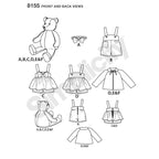 Buy now Simplicity 8155 Make Your Own Teddy Bear with Accessories and Clothes Sewing Pattern, 6 Pieces at indiglob india