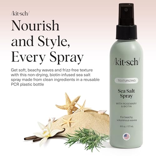 Buy now Kitsch Sea Salt Spray for Men and Women | Hair Spray with Rosemary, Biotin, Magnesium â€“ Hair Texturizer for Natural Curls and Beach Waves | Ideal Gifts for Women, 177 mL at indiglob india