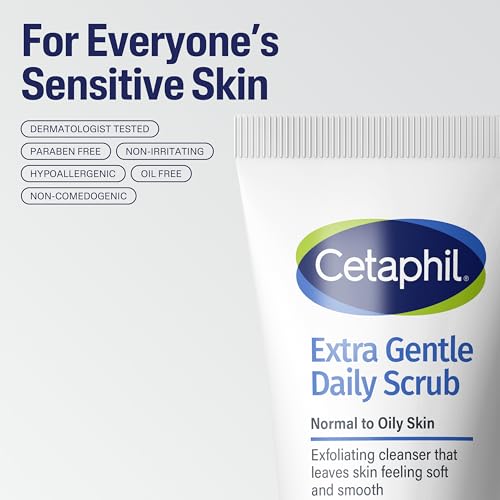 Buy now Cetaphil Exfoliating Face Wash, Extra Gentle Daily Face Scrub, Gently Exfoliates & Cleanses, For All Skin Types, Non-Irritating & Hypoallergenic, Suitable For Sensitive Skin, 6 Fl Oz, Pack of 2 at indiglob india